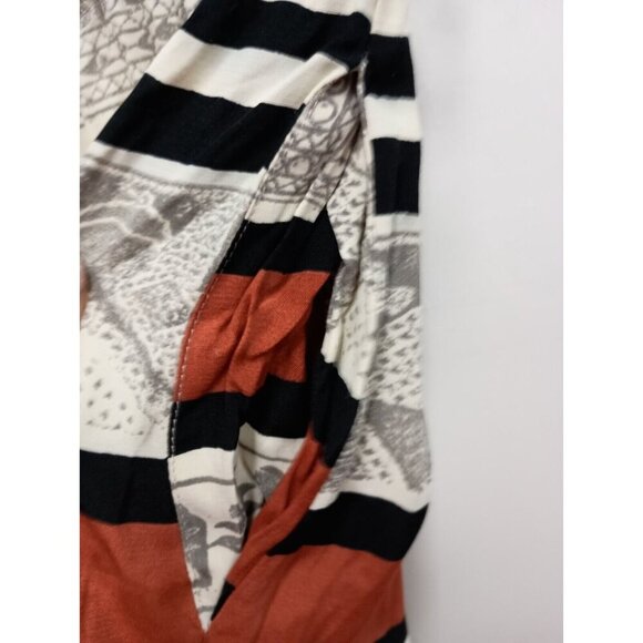 Vintage Karen Kane Womens Wide Leg Pants Size 6 Orange Black Elephant Print BOHO - Picture 6 of 8